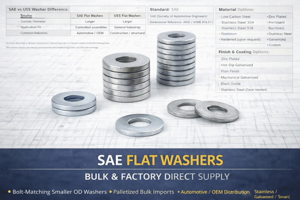 SAE Flat Washers Bulk Supply