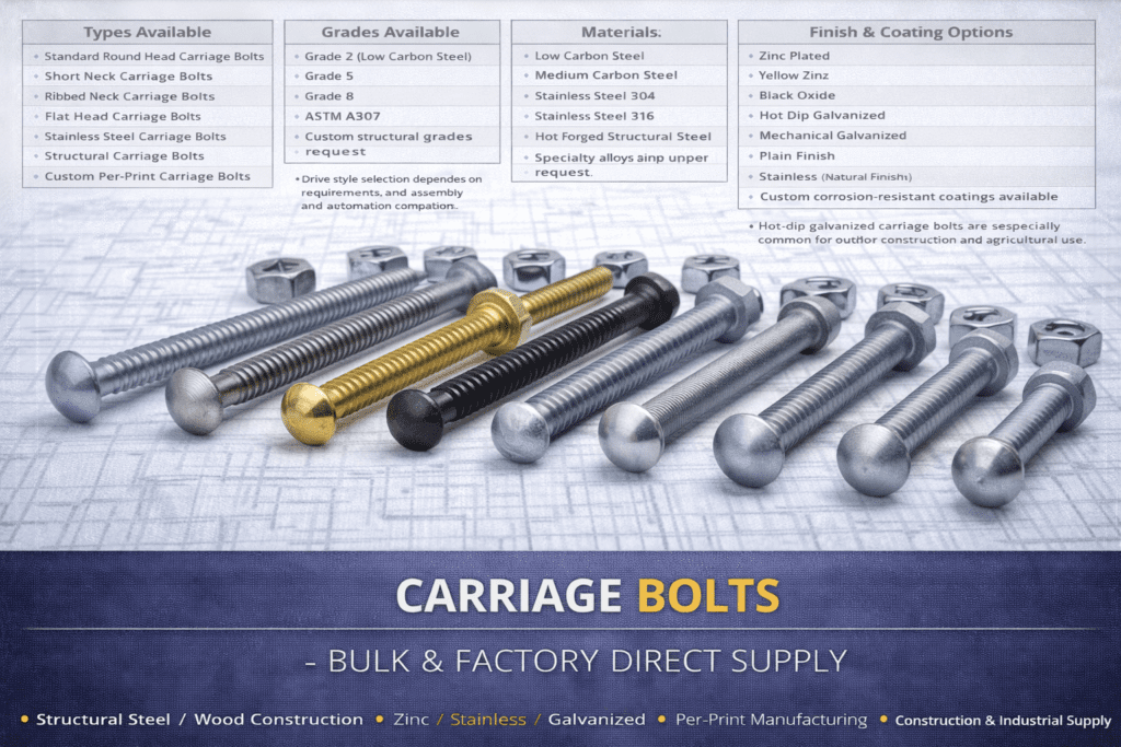 Bulk Carriage Bolts Supply