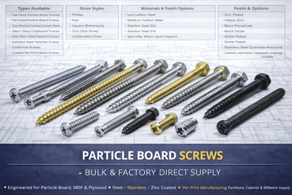 Particle board screws supplier
