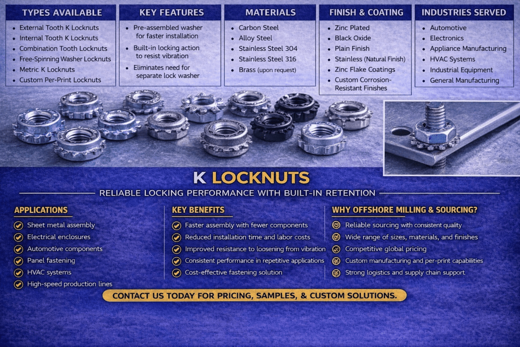 K Locknuts Bulk Supply