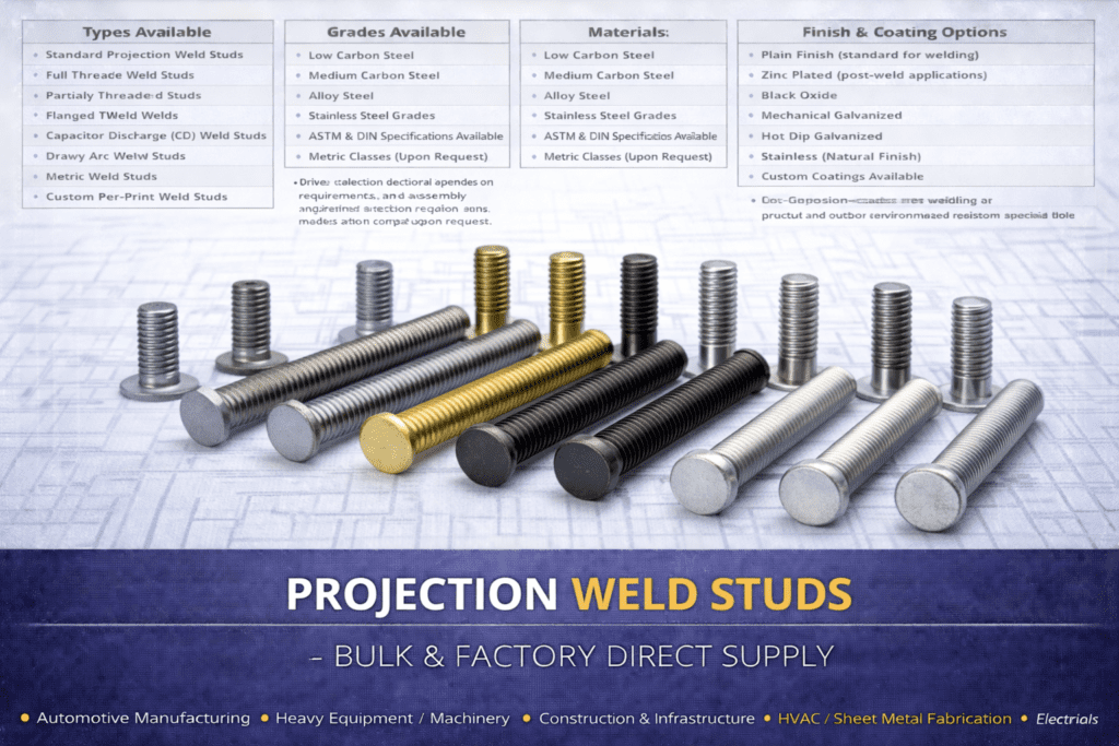 Custom Projection Welded Studs Bulk